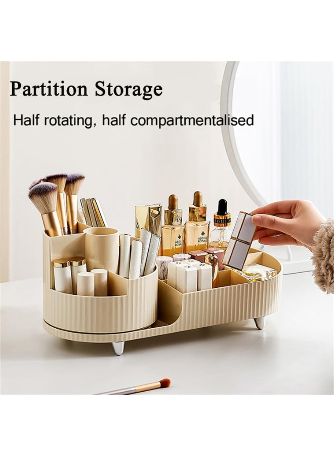 XiuWoo Rotating Makeup Organizer,Makeup Organizer Countertop,Large Capacity Cosmetic Display Case,Skin Care Product Organizer with Rotating makeup Brush Holder Organizer,Makeup organizer for Vanity - Image 3