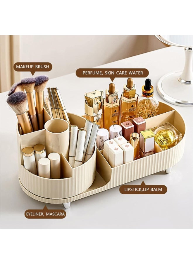 XiuWoo Rotating Makeup Organizer,Makeup Organizer Countertop,Large Capacity Cosmetic Display Case,Skin Care Product Organizer with Rotating makeup Brush Holder Organizer,Makeup organizer for Vanity - Image 5