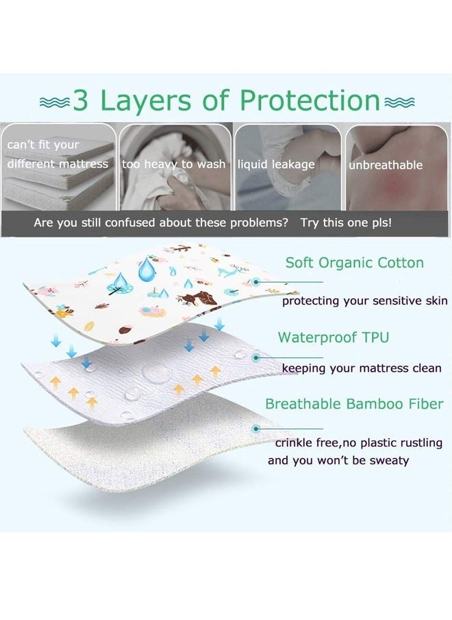 MIXDE - Baby Waterproof Bed Pad Bed Wetting Pads Washable for Kids Toddler Potty Training Pads Baby Wateproof Pad Mat for Pack n Play/Crib/Mini Crib Reusable Incontinence Underpads for Kids/Adult/Pets - Image 1