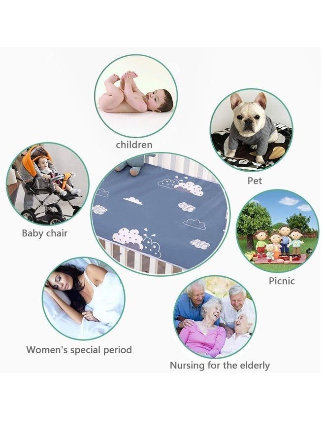 MIXDE - Baby Waterproof Bed Pad Bed Wetting Pads Washable for Kids Toddler Potty Training Pads Baby Wateproof Pad Mat for Pack n Play/Crib/Mini Crib Reusable Incontinence Underpads for Kids/Adult/Pets - Image 1