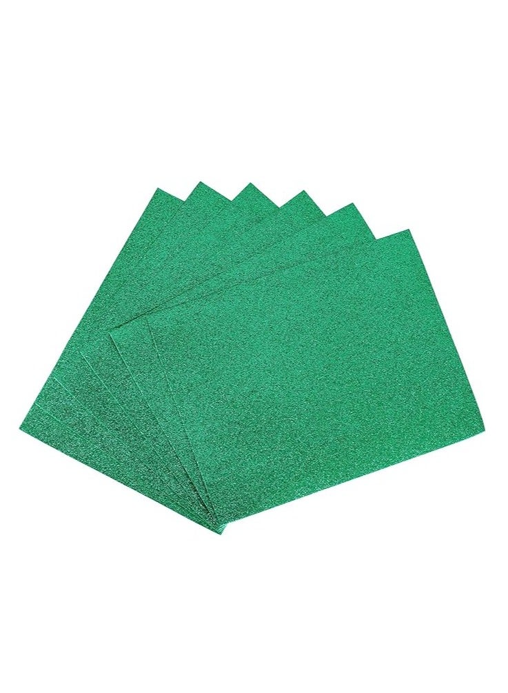 Glitter EVA Foam Sheets, 10-Pack Thick One-Sided Twinkling  Foam Sheets, 8 x 12-Inches Non-Adhesive Premium Glittery Foam for DIY Crafts, Art Projects, Party Decoration (GREEN Glitter) - Image 2