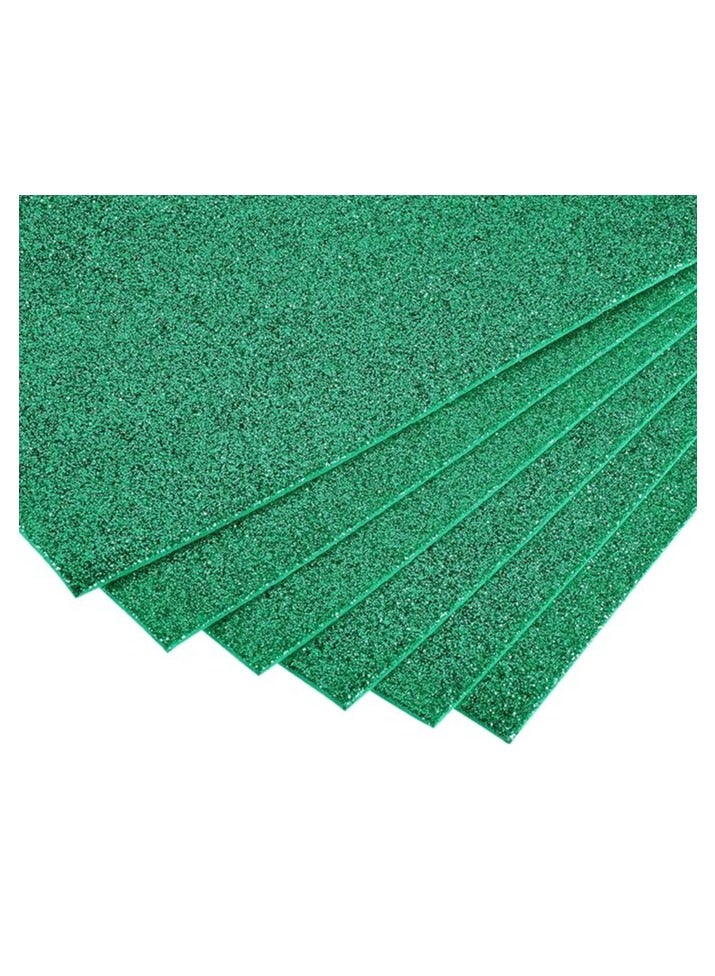 Glitter EVA Foam Sheets, 10-Pack Thick One-Sided Twinkling  Foam Sheets, 8 x 12-Inches Non-Adhesive Premium Glittery Foam for DIY Crafts, Art Projects, Party Decoration (GREEN Glitter) - Image 3