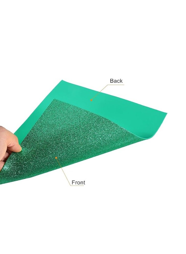 Glitter EVA Foam Sheets, 10-Pack Thick One-Sided Twinkling  Foam Sheets, 8 x 12-Inches Non-Adhesive Premium Glittery Foam for DIY Crafts, Art Projects, Party Decoration (GREEN Glitter) - Image 4