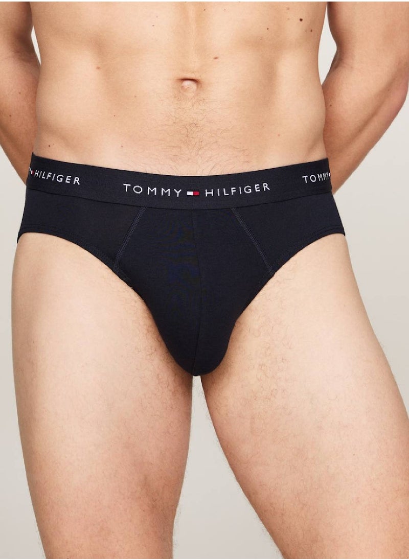 TOMMY HILFIGER Men's 5-Pack Signature Logo Waistband Briefs - Cotton, Multicolour  - Image 3
