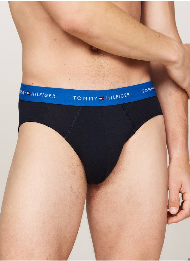 TOMMY HILFIGER Men's 5-Pack Signature Logo Waistband Briefs - Cotton, Multicolour  - Image 2