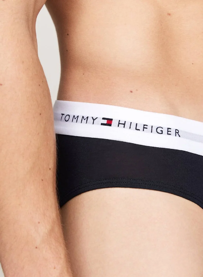 TOMMY HILFIGER Men's 5-Pack Signature Logo Waistband Briefs - Cotton, Multicolour