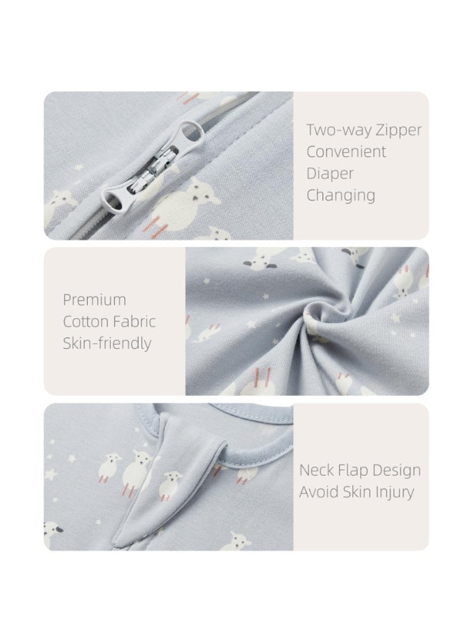 انسولار بطانية معزولة قابلة للارتداء، كيس نوم قطني للأطفال بسحاب ثنائي الاتجاه، للأولاد والبنات، للجنسين (أزرق/أخضر)، عبوة من قطعتين. - Image 4