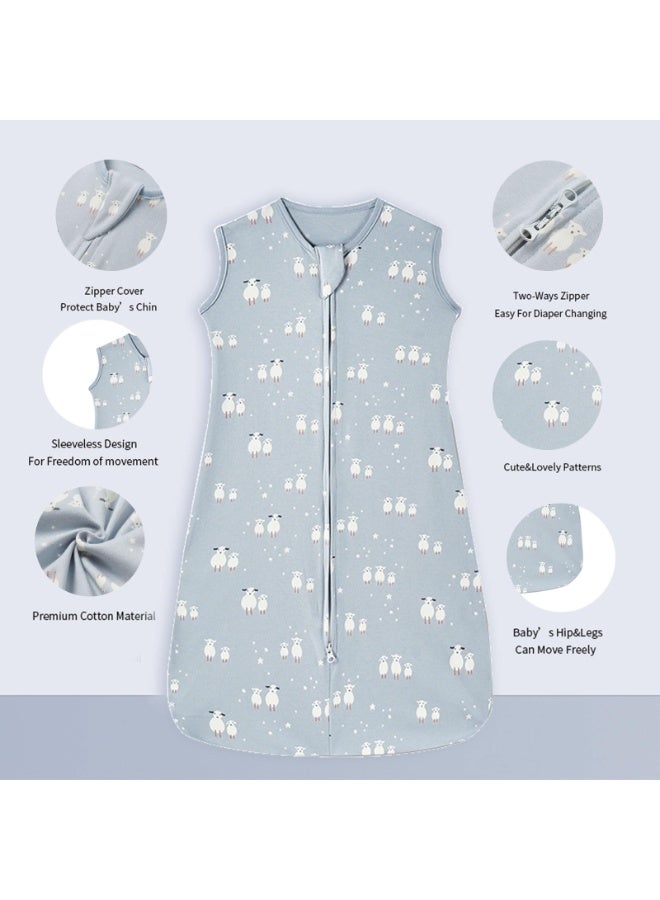 انسولار بطانية معزولة قابلة للارتداء، كيس نوم قطني للأطفال بسحاب ثنائي الاتجاه، للأولاد والبنات، للجنسين (أزرق/أخضر)، عبوة من قطعتين. - Image 3