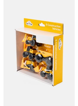 Ton O' Fun 5Pcs Construction Vehicles, Yellow  - Image 3