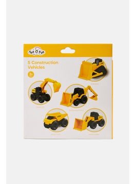 Ton O' Fun 5Pcs Construction Vehicles, Yellow  - Image 2