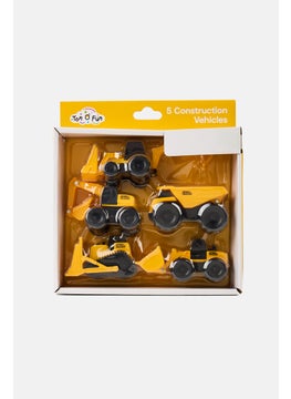 Ton O' Fun 5Pcs Construction Vehicles, Yellow  - Image 1