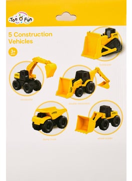 Ton O' Fun 5Pcs Construction Vehicles, Yellow  - Image 5