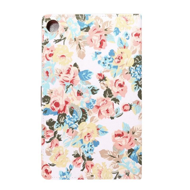 Dibase For Huawei Mediapad M5 8.4 Inch Flower Pattern Cloth Surface Pu Leather Case With Holder & Card Slots & Wallet & Sleep / Wake-Up Function(White) - Image 3