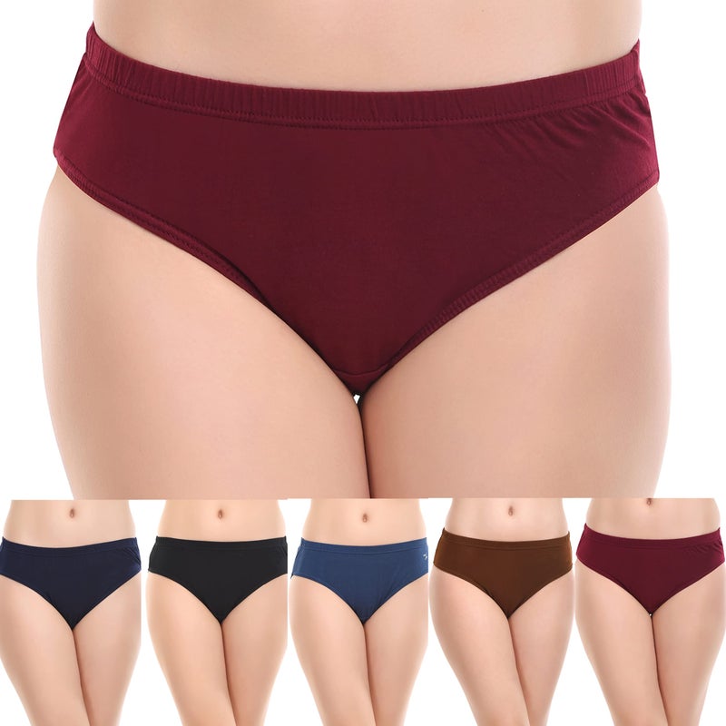 Rupa Jon Women's Cotton Plain Panty - Pack of 5 (Multicolour, Large)(Colors and Prints May Vary) - Image 3