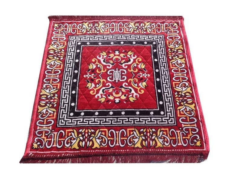 Yellow Weaves™ Maroon & Blue, Set of 2 Pooja Aasan (2 ft x 2 Ft) - Image 4