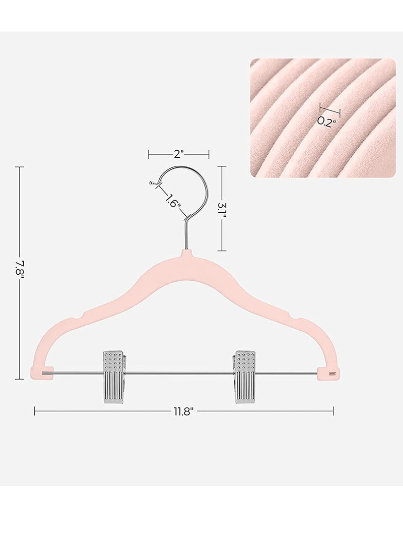 Red Dot Gift 20-Pack  Of Baby Velvet Pants Hangers With Cilp Non-Slip Clothes Hangers with clip for Kids,Space Saving,Kids Pants Hangers or Baby Closet Organizer - Image 2