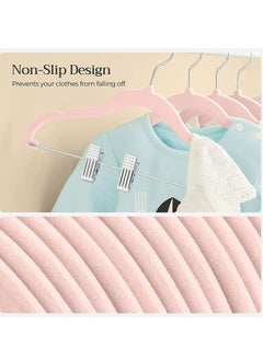 Red Dot Gift 20-Pack  Of Baby Velvet Pants Hangers With Cilp Non-Slip Clothes Hangers with clip for Kids,Space Saving,Kids Pants Hangers or Baby Closet Organizer  - Image 5