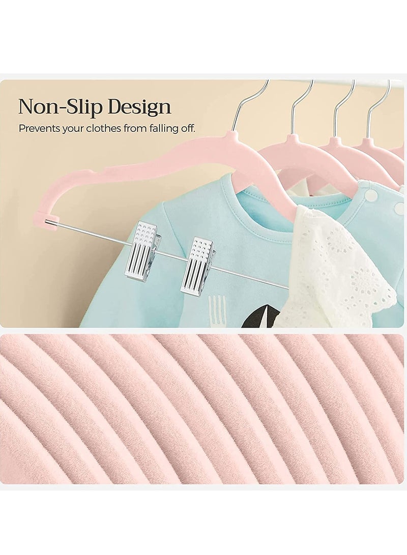 Red Dot Gift 20-Pack  Of Baby Velvet Pants Hangers With Cilp Non-Slip Clothes Hangers with clip for Kids,Space Saving,Kids Pants Hangers or Baby Closet Organizer - Image 5