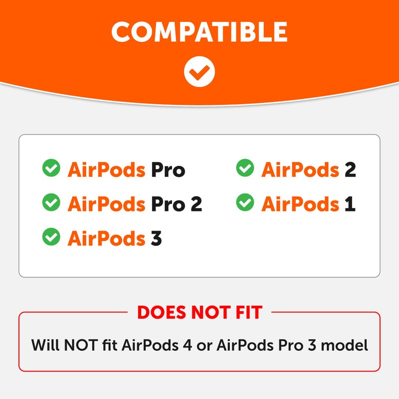 WC HookZ - Patented Upgraded Over Ear Hooks for AirPods Pro 1, 2 & AirPods 1, 2 & 3- Two Size Pairs Included in Package, Unique Left & Right Hook, Made by Wicked Cushions | Navy Blue - Image 2