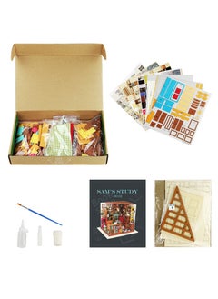 Robotime Rolife Sam's Study Library DIY Miniature House Kit DG102, Assembly Brain Teaser 3D Wooden Puzzle DIY Build Model Crafts Kits, Unique Home Decor Birthday Gifts for Teens or Adults  - Image 3