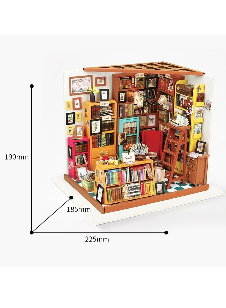 رولايف Rolife مكتبة دراسة سام DIY مصغرة البيت كيت DG102 ، الجمعية الدماغ دعابة 3D لغز خشبي DIY بناء نموذج الحرف اليدوية مجموعات ، هدايا عيد ميلاد ديكور المنزل الفريدة للمراهقين أو البالغين - Image 2