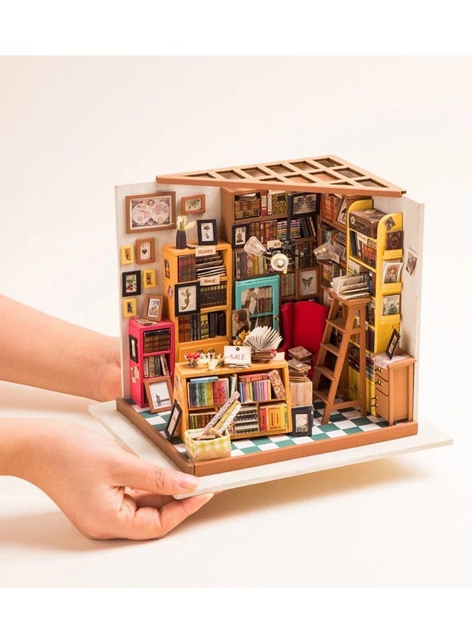 رولايف Rolife مكتبة دراسة سام DIY مصغرة البيت كيت DG102 ، الجمعية الدماغ دعابة 3D لغز خشبي DIY بناء نموذج الحرف اليدوية مجموعات ، هدايا عيد ميلاد ديكور المنزل الفريدة للمراهقين أو البالغين - Image 5