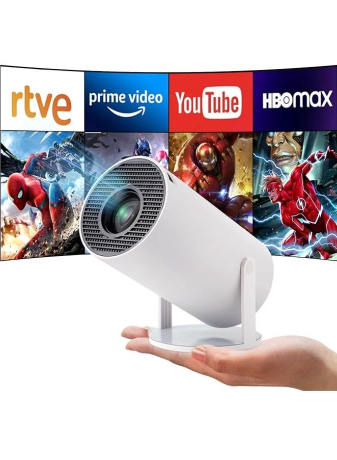 Projector, Smart Projector Portable Projector 4K/200 Projector With Wifi And Bluetooth Auto Keystone Correction Flip Android Round Design Movie Projector  - Image 1