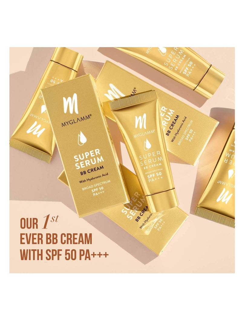 MyGlamm Super Serum BB Cream 301 Almond 15gm BB Cream with SPF 50 and Hyaluronic Acid 24 Hr Long Lasting and Hydrating - Image 3