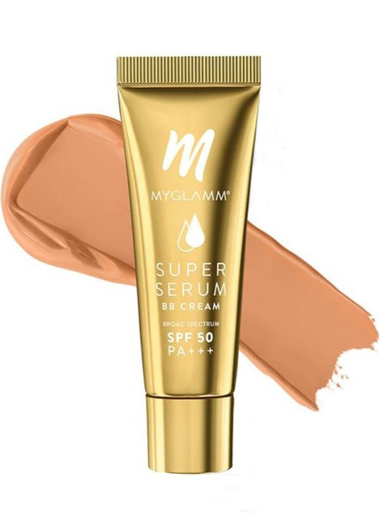 MyGlamm Super Serum BB Cream 301 Almond 15gm BB Cream with SPF 50 and Hyaluronic Acid 24 Hr Long Lasting and Hydrating - Image 1