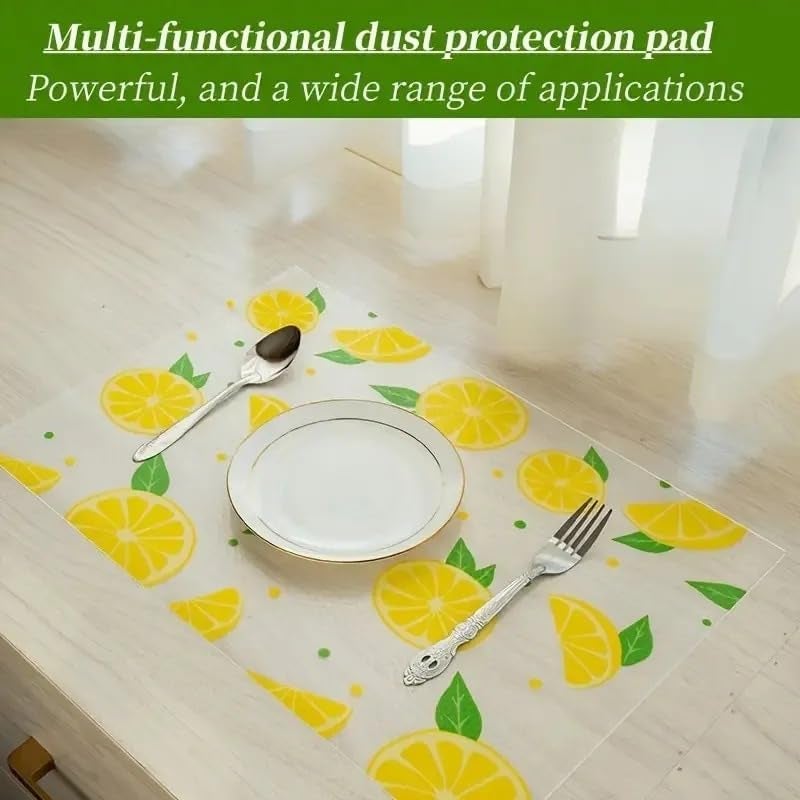 REWOP Fridge Mats, Kitchen Mat EVA Food Grade Multipurpose Washable Anti Slip Mat/Sheet for Fridge, Shelf Liners for Kitchen Shelves, Table, Drawer mat (300 * 45 cm) (Lemon) - Image 3