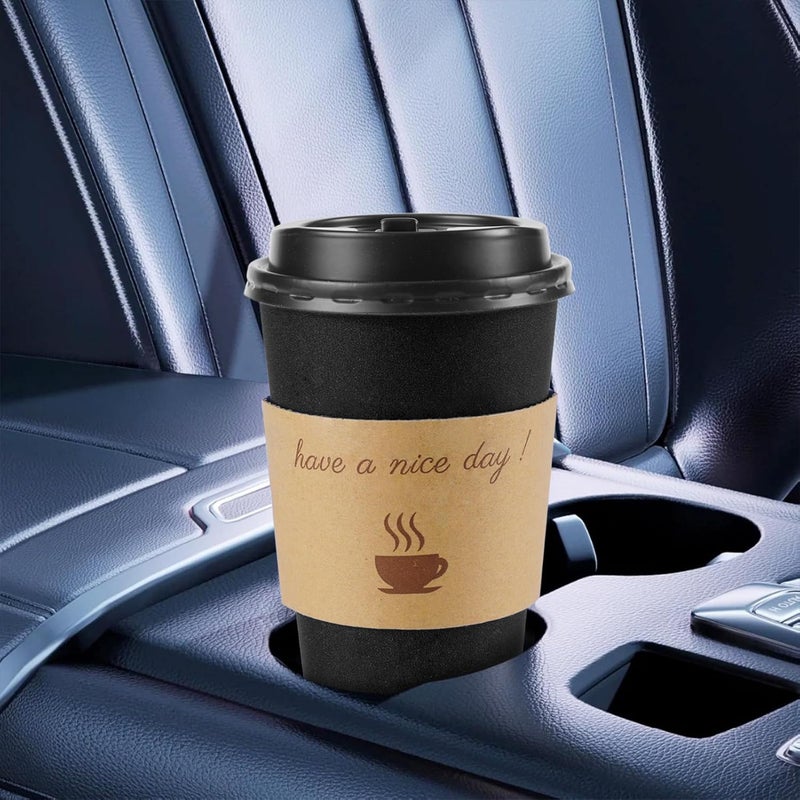 Clawsoff 100 Pack 16 oz Coffee Cups with Lids, Disposable To Go Paper Coffee Cups with Sleeves and Stirring Sticks for Hot/Cold Drinks Office Home Shop Event (Black) - Image 5