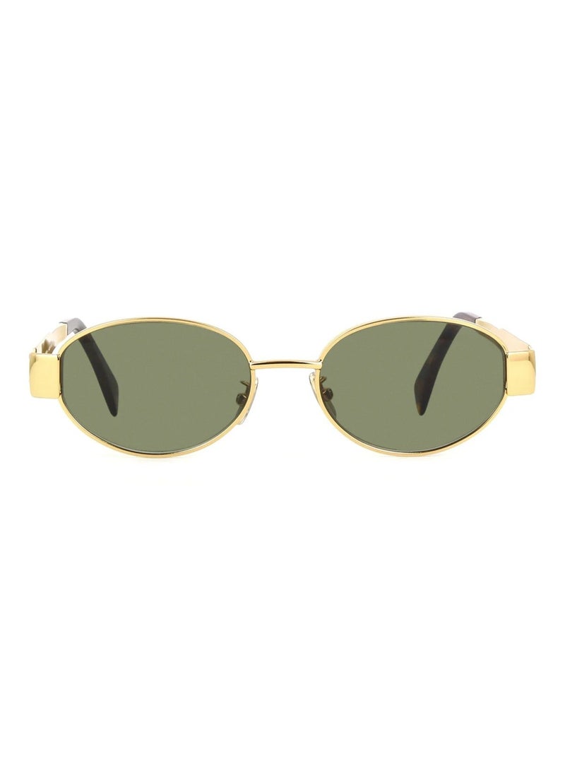 POLITE Gold Oval Eyewear Sunglasses for Women - Image 1