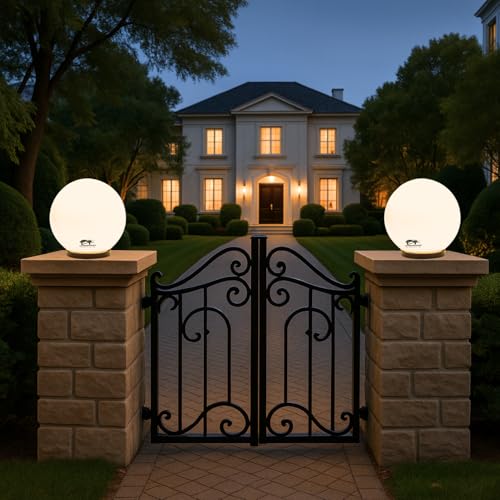 WELDECOR Polycarbonate Unbreakable Round Doom Shape Milky White Globe Light for Outdoor Pole/Pillar/gate/Garden Pack of 4 - Image 3