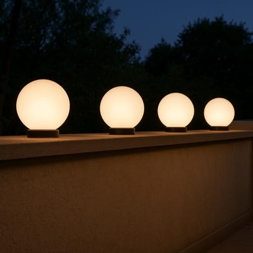 WELDECOR Polycarbonate Unbreakable Round Doom Shape Milky White Globe Light for Outdoor Pole/Pillar/gate/Garden Pack of 4 - Image 2