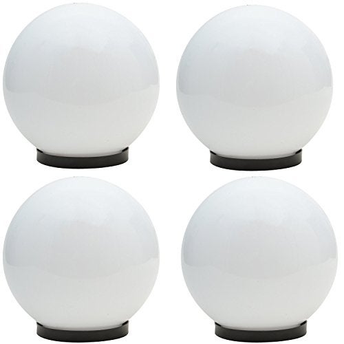 WELDECOR Polycarbonate Unbreakable Round Doom Shape Milky White Globe Light for Outdoor Pole/Pillar/gate/Garden Pack of 4 - Image 1