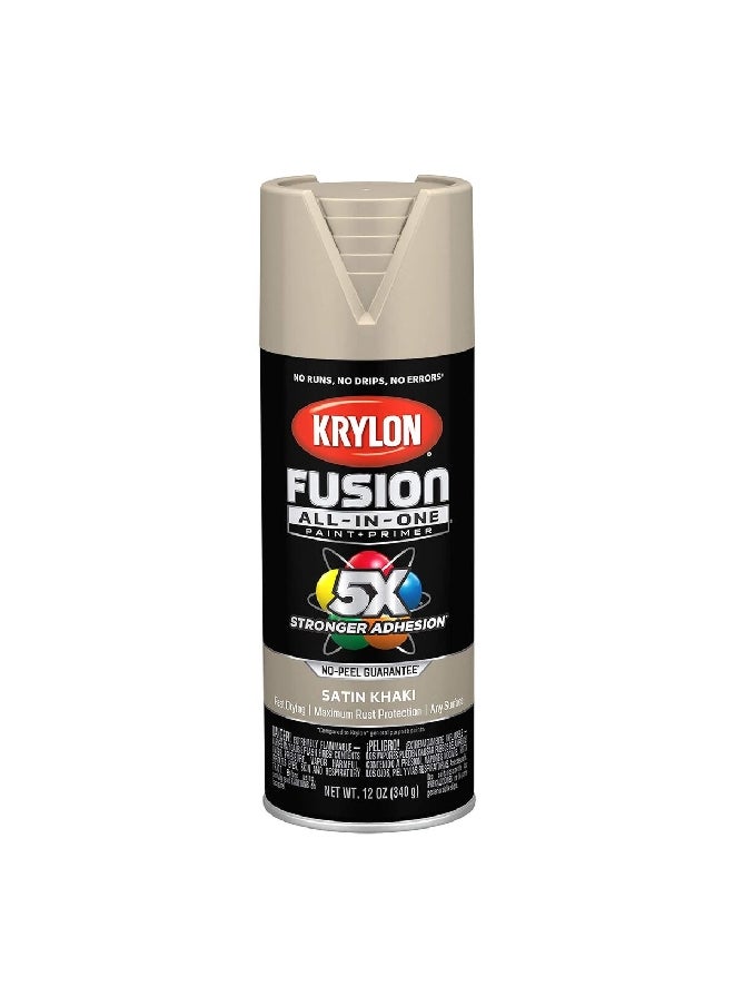 Fusion All-In-One Spray Paint and Primer Satin Khaki 12oz K02740007