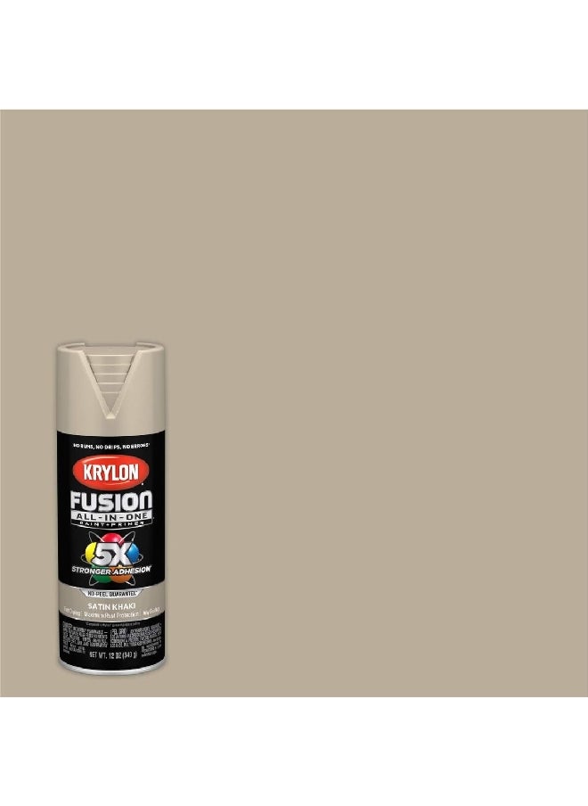 Fusion All-In-One Spray Paint and Primer Satin Khaki 12oz K02740007
