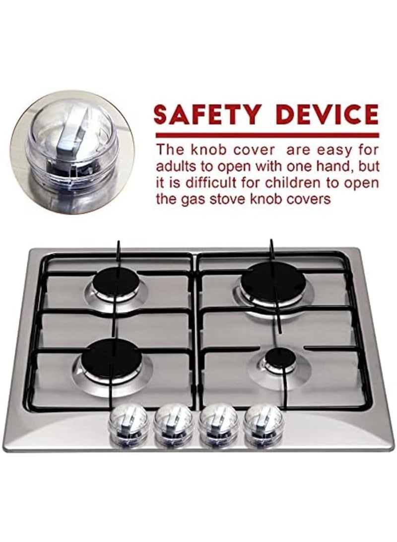 Luckam أغطية مقابض الموقد الشفافة لأمان المطبخ - أغطية مقابض الغاز - أغطية أفران الأمان - حماية للأطفال - سهلة التركيب للمطبخ المنزلي (6 قطع) - Image 3