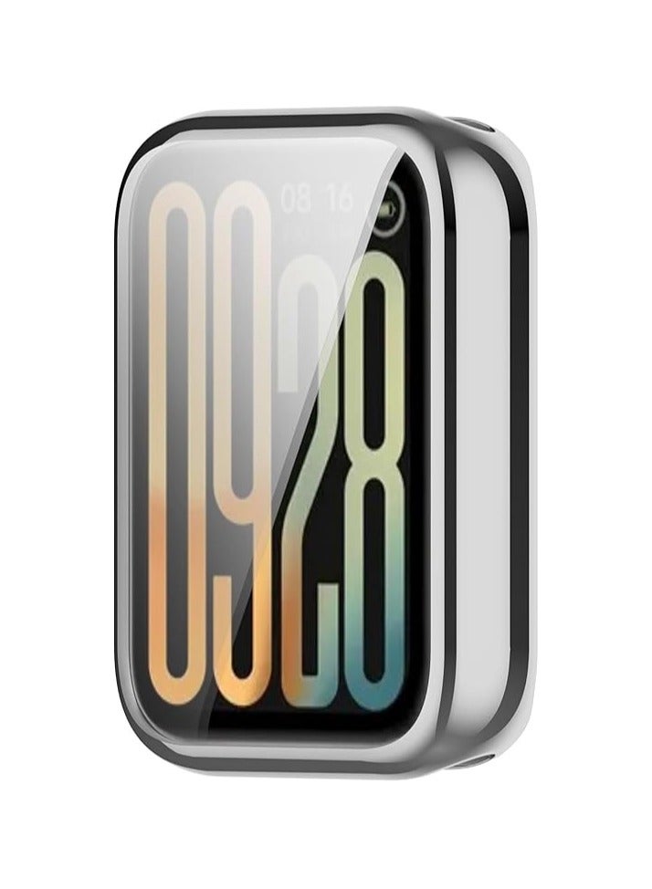 Case Compatible with Xiaomi Smart Band 9 Pro/Band 8 Pro, Anti-Scratch, Soft TPU Plating All-Inclusive Protection Watch Case (Silver) - Image 2