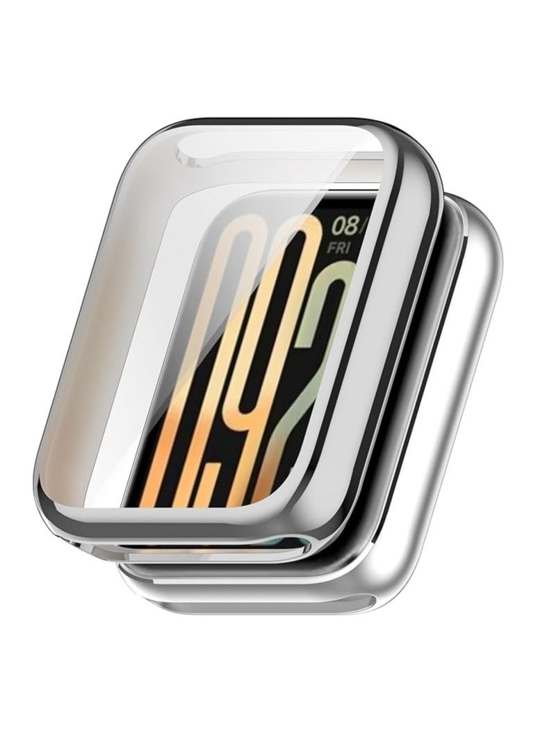 Case Compatible with Xiaomi Smart Band 9 Pro/Band 8 Pro, Anti-Scratch, Soft TPU Plating All-Inclusive Protection Watch Case (Silver) - Image 4