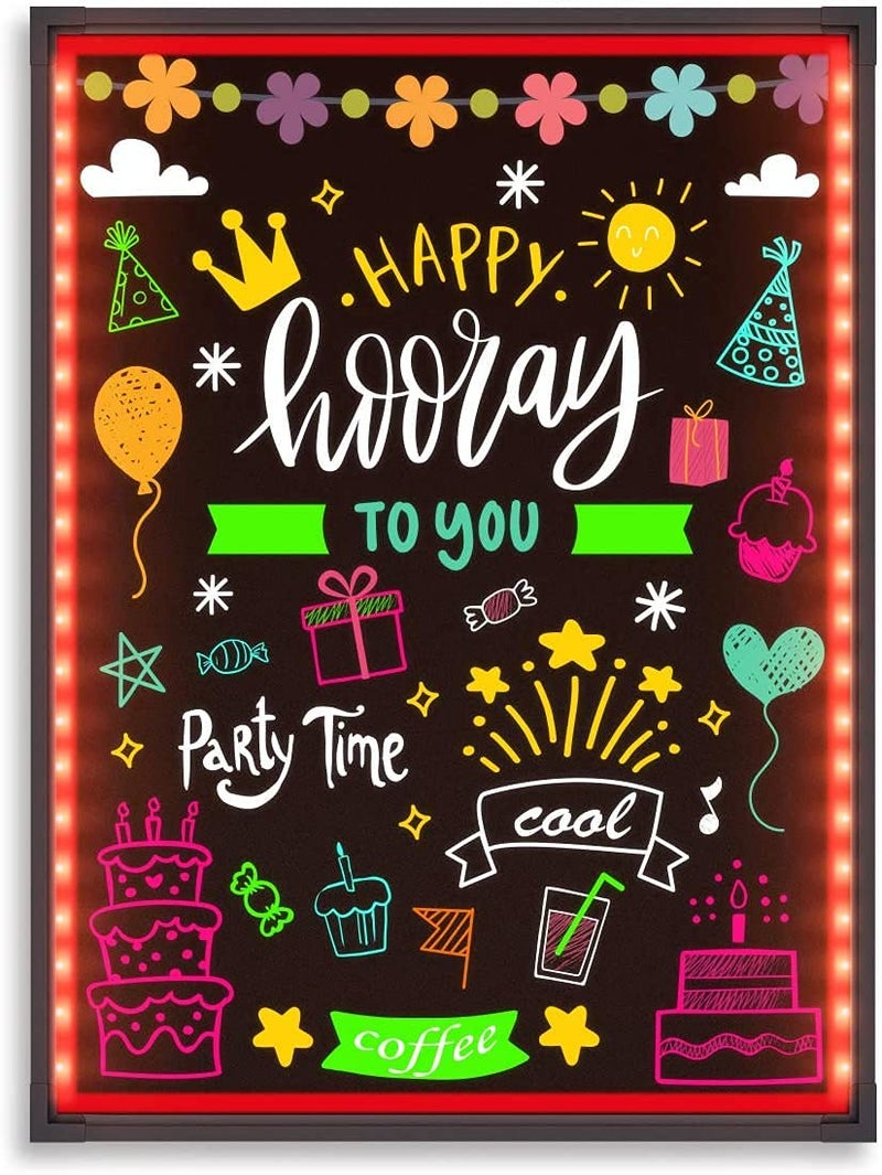 Delavala Writing Message Board for Office, Home & School Restaurant Menu Sign with Lightweight Aluminium Fram - Multi Color LED Writing Board - Image 3
