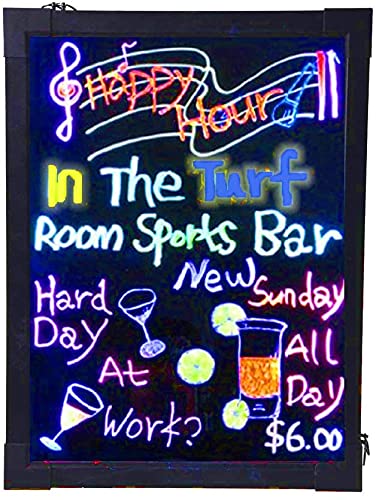 Delavala Writing Message Board for Office, Home & School Restaurant Menu Sign with Lightweight Aluminium Fram - Multi Color LED Writing Board - Image 2