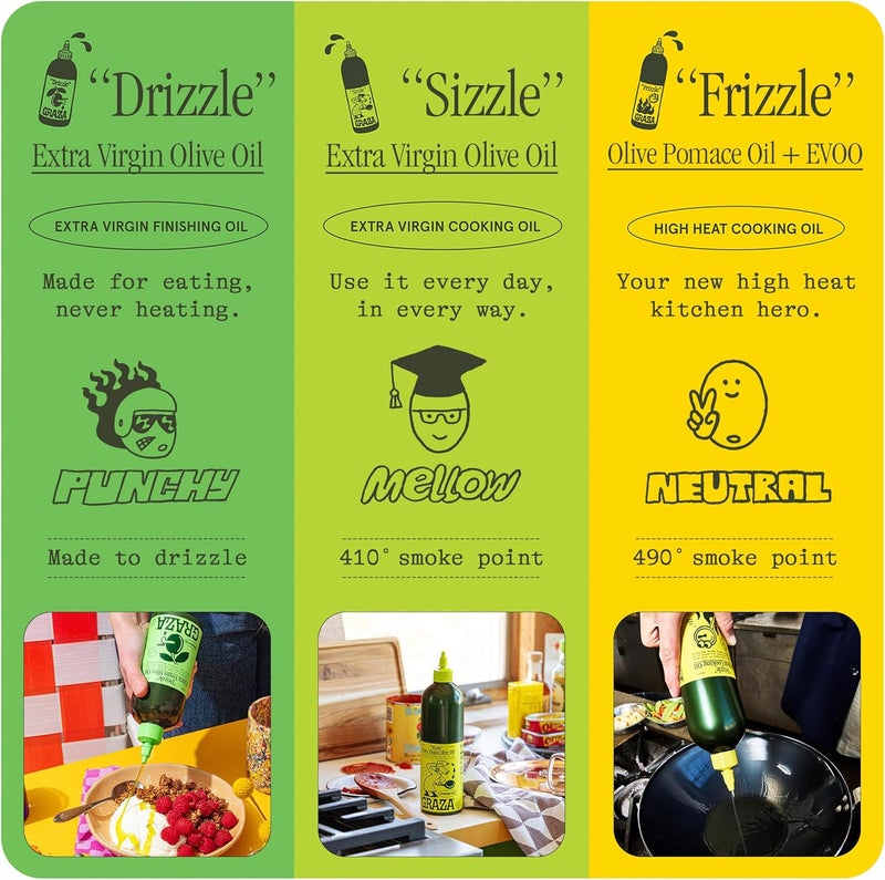 Graza Sizzle Extra Virgin Olive Oil Refill Can - Image 4