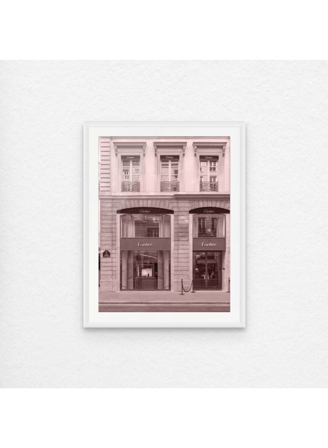 آرت دیکور  ديكور فني مؤطر بطباعة صورة فنية جميلة لديكور الأزياء الباريسية، فن جداري على واجهة متجر بوتيك فاخر، ملصق معماري أنيق، ديكور برج إيفل الحديث للمنزل، غرفة المعيشة، المكتب - Image 1