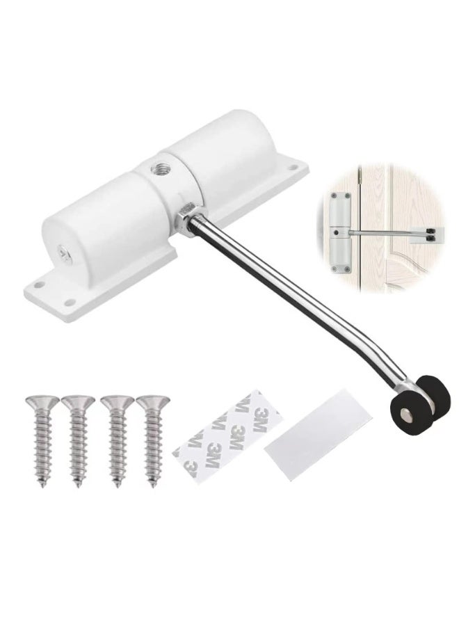 Automatic Door Closer, Safety Spring Door Closers, Stainless Steel Door Closing Controller for Residential Commercial Use, Automatic Sliding Door Closer for Homes (White) - Image 2