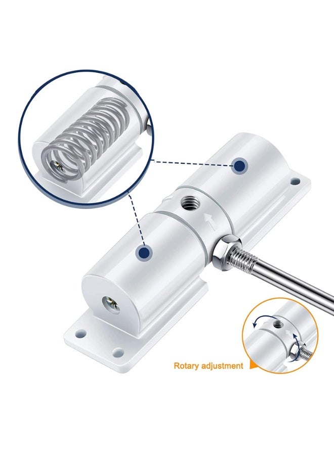 Automatic Door Closer, Safety Spring Door Closers, Stainless Steel Door Closing Controller for Residential Commercial Use, Automatic Sliding Door Closer for Homes (White) - Image 4