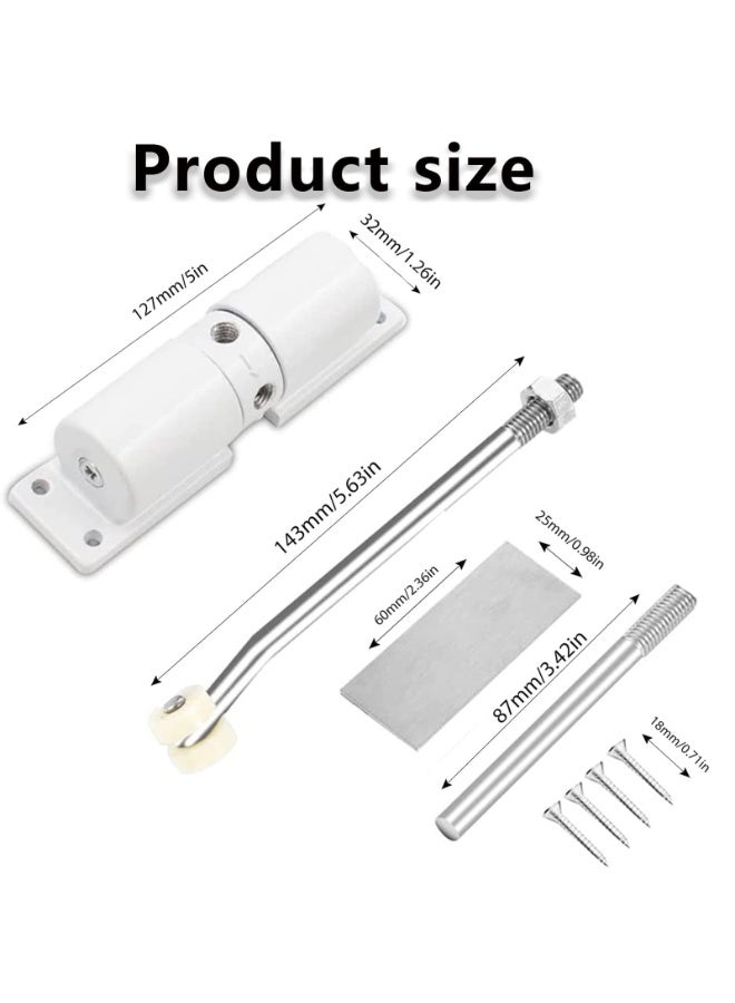 Automatic Door Closer, Safety Spring Door Closers, Stainless Steel Door Closing Controller for Residential Commercial Use, Automatic Sliding Door Closer for Homes (White) - Image 3
