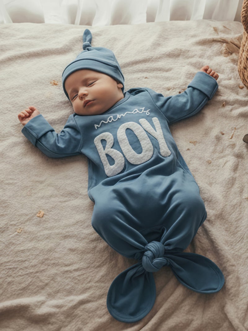 Newborn Gowns Long Sleeve O Neck Letter Embroidery Baby Sleep Bag Newborn Clothes Baby Wearable Blanket for Boys - Image 5