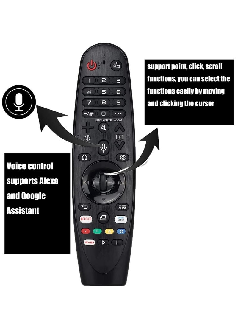 PopZa Replacement Remote Control for LG TV AN-MR19BA AN-MR20GA with Magic and Voice Functions for LG OLED NanoCell 4K UHD TVs - Image 4