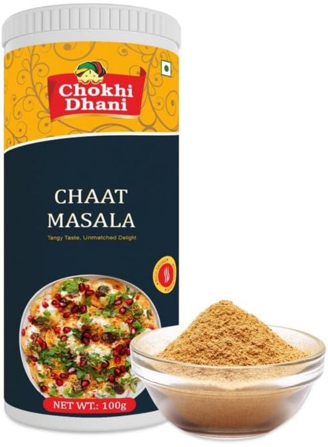 Chokhi Dhani بهارات شات 100 جرام | توابل هندية حامضة وحارة للوجبات الخفيفة | مثالية للفواكه والسلطات والشات وطعام الشارع - Image 1